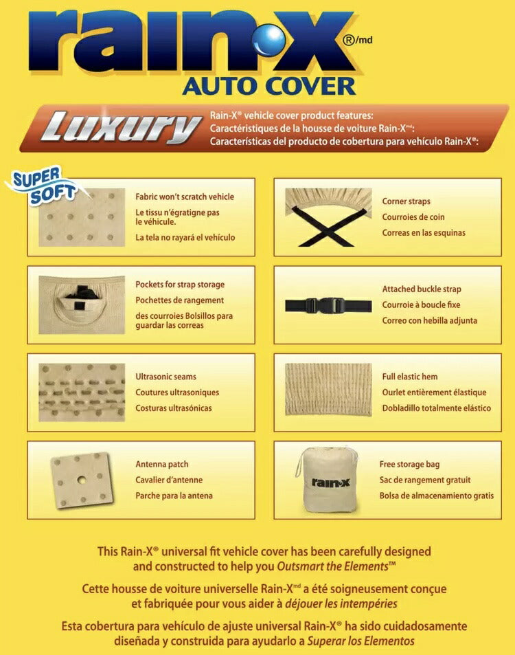 ★M★【レインＸ】クラコ kraco RAIN-X AUTO COVER カーカバー Ｍ・L・ＸＬサイズ【レイン‐エックス・レインエックス】【カー用品 ボディーカバー 新品 セダンタイプ 新車 愛車 旧車】【コストコ】RainX