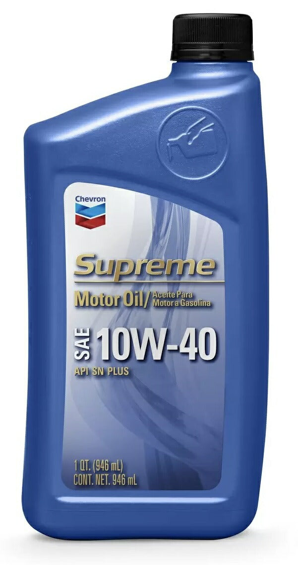 メーカー直送品》10W-40【Chevron】Supreme oil シェブロン エンジンオイル（カー用品）946ml×12本 Supｒe – カウシェ