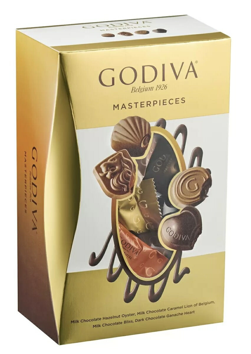 ●メール便専用箱入り●【ゴディバ マスターピース 4種パック 360g 約45個入り 】GODIVA ゴディバ マスターピース (プラリネ ガナッシュ キャラメル)ギフト 手土産 チョコレート 高級 ブランド プレゼント 個包装 配布用 【送料無料 追跡可能メール便】コストコ通販＃8