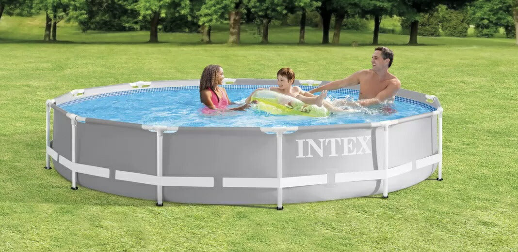送料無料【3層構造プレミアム素材/特大円形プール(カバー付き)】INTEX インテックス 3.66m x 76cm プリズムフレームプレミアムプールセット カバー付 26710NP　家庭用プール 6才以上 子供用　ビニールプール【コストコ通販】