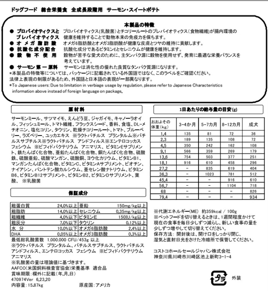 訳あり穴あき修正あり ★ブルー★【成犬用グレインフリー】(AAFCO試験適合品) ネイチャーズドメイン (サーモン/ポテト）15.87kg【カークランドシグネチャー】ドッグフード【Adult Dog】【カークランド コストコ コストコ通販】