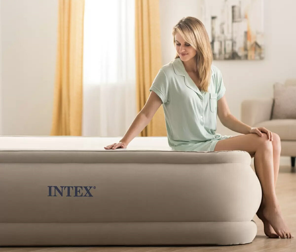 《メーカー直送品》送料無料 エアーベッド INTEX サーマラックス クイーンサイズ サンドベージュ 64477JB 【コストコ】インデックス