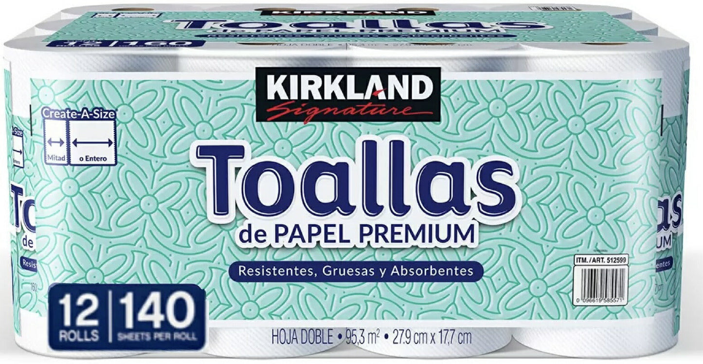 【＊最短翌日！即納品＊】新 カークランド ペーパー タオル 12ロール2枚重ね  140シート　KIRKLAND KIRK LAND コストコ 通販 ゴミゼロ配送 160 キッチンペーパー ロールタオル
