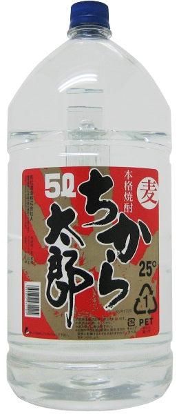 【送料無料】【ケース販売】若松酒造 ちから太郎 麦 25度 5000ml 5L×4本【北海道・沖縄県・東北・四国・九州地方は必ず送料がかかります】