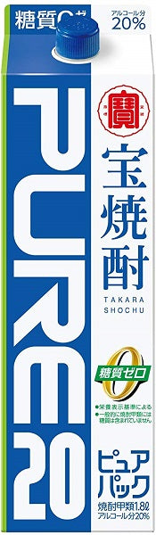 【送料無料】【ケース販売】宝酒造 宝焼酎 ピュアパック 20度 1.8L×6本