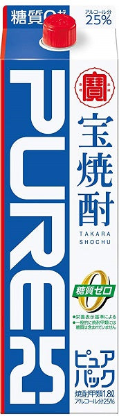 【送料無料】【ケース販売】宝酒造 宝焼酎 ピュアパック 25度 1.8L 1800ml×6本【北海道・沖縄県・東北・四国・九州地方は必ず送料が掛かります】