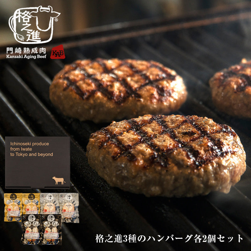 【3人シェア買いでお得】＜六本木/格之進＞３種の格之進ハンバーグセット（各3個）