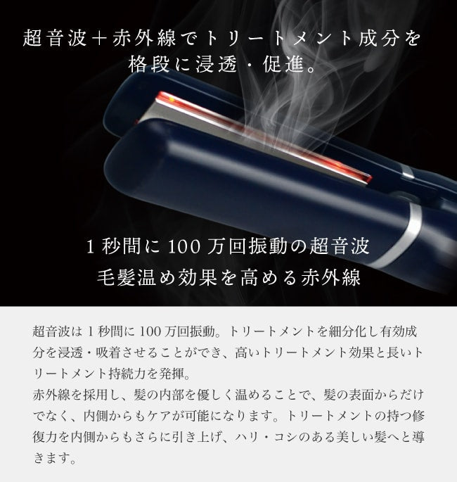 【今だけの特別価格！】超音波トリートメン アイロン【送料無料】 【日本製】 プレミアムケアライズ 正規店 送料無料 保証付 Premium carerise  ヘアケア 美容家電 ヘアアイロン ヘアーアイロン 美容専売品 サロン専売品 美容室