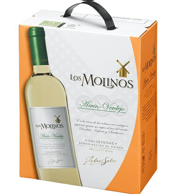 【送料無料】ロス・モリノス アイレン ベルデホ 白 3000ml 3L×4本/1ケース［白ワイン/辛口/スペイン］【北海道・沖縄県・東北・四国・九州地方は必ず送料が掛かります】