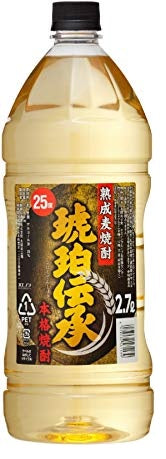 【送料無料】福徳長酒類 熟成麦焼酎 琥珀伝承 25度 2700ml 2.7L×6本/1ケース【北海道・東北・四国・九州・沖縄県は別途送料がかかります】
