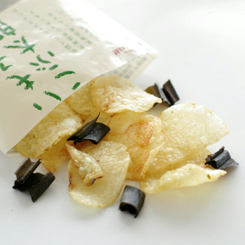 いも子とこぶ太郎 15g×6袋入 3個セット 送料無料 北海道 人気 昆布 ホタテ ポテトチップス 北海道産 丸大豆 しょうゆ おつまみ お土産 お菓子