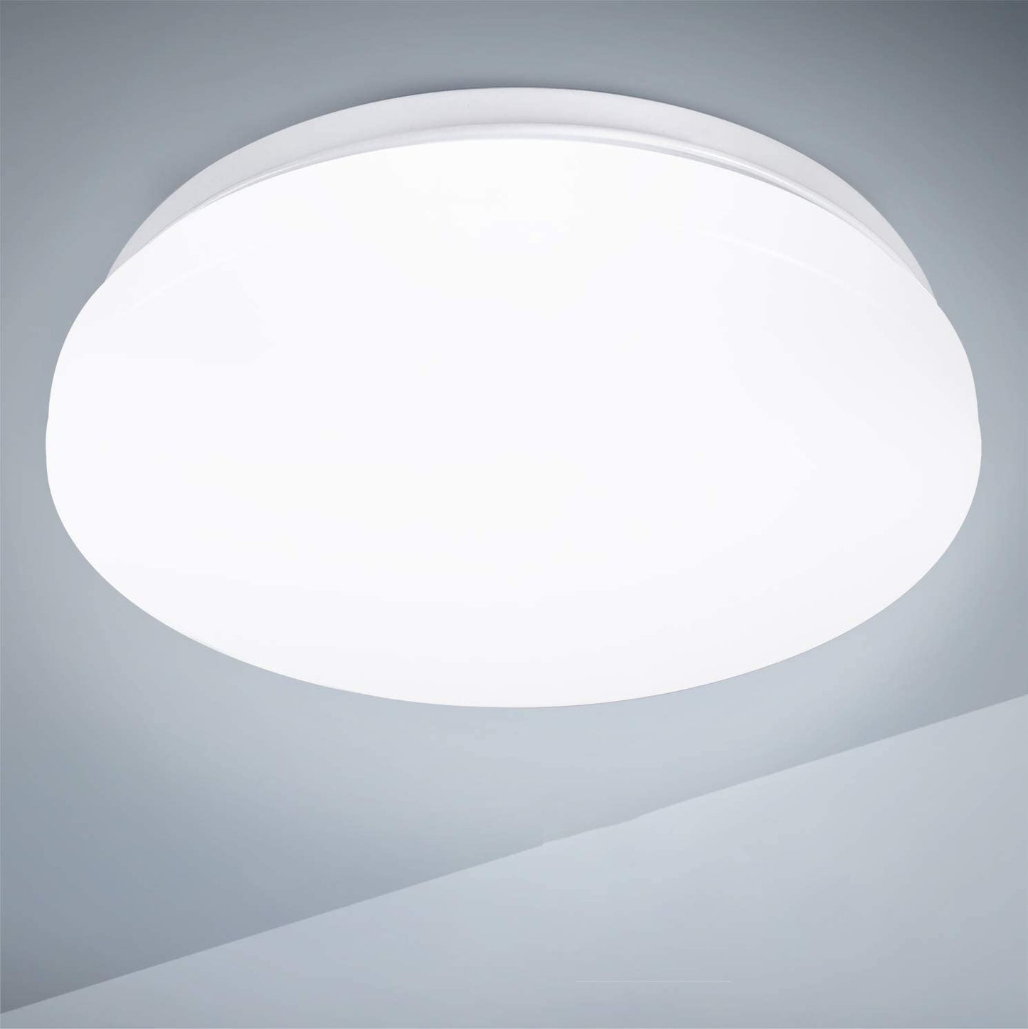 Teckin シーリングランプ 18W LED シーリングライト バスルームランプ オフィスランプ 寝室 キッチン バルコニー リビングルーム 4500K ニュートラルホワイト 1500LM IP44