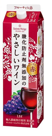 アサヒ サントネージュ 酸化防止剤無添加のやさしいワイン 赤 1800ml 1.8L 1本【ご注文は2ケース(12本)まで1個口配送可能】