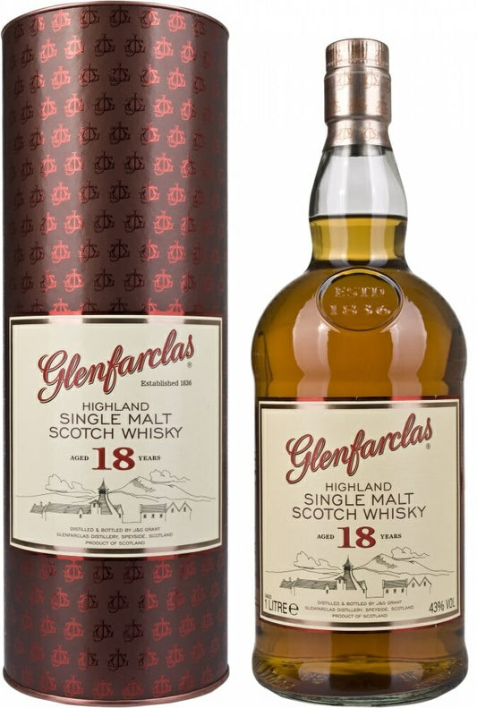 【並行輸入品】シングルモルト ウィスキー グレンファークラス 18年 43度 1000ml 1本【12本まで1個口配送可能】