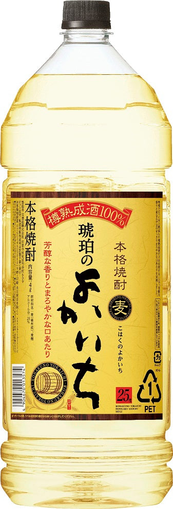 宝酒造 琥珀のよかいち25度 麦 ペット 4000ml 4L 1本【ご注文は1ケース(4本)まで同梱可能です】