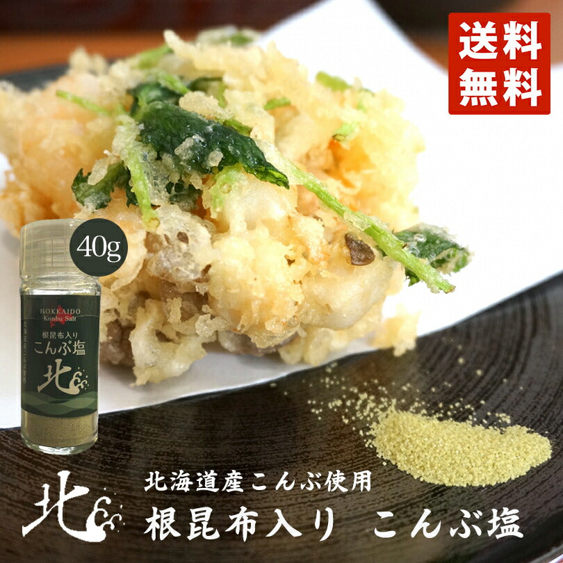 北海道 海の恵み こんぶ塩 40g ×5個セット メール便 送料無料 北海道 根昆布使用 料理 調味料 ギフト 贈り物 プレゼント