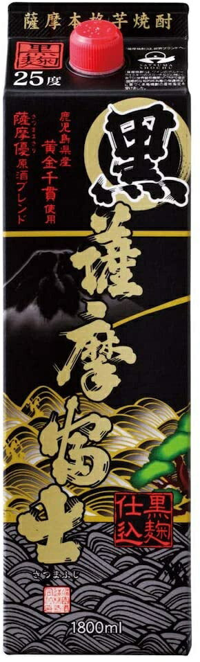 【送料無料】濱田酒造 黒薩摩富士 芋 25度 1800ml  1.8L×6本【北海道・沖縄県・東北・四国・九州地方は必ず送料が掛かります】