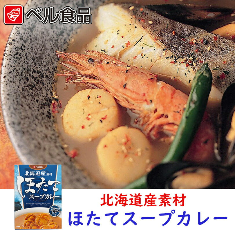 北海道産素材ほたてスープカレー200g 2個セット メール便 送料無料  海道 札幌 人気 名店 生麺 お土産 手土産 自宅で ギフト