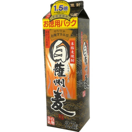 【送料無料】若松酒造 白薩州麦 25度 2700ml 2.7L×8本【北海道・東北・四国・九州・沖縄県は必ず送料がかかります】