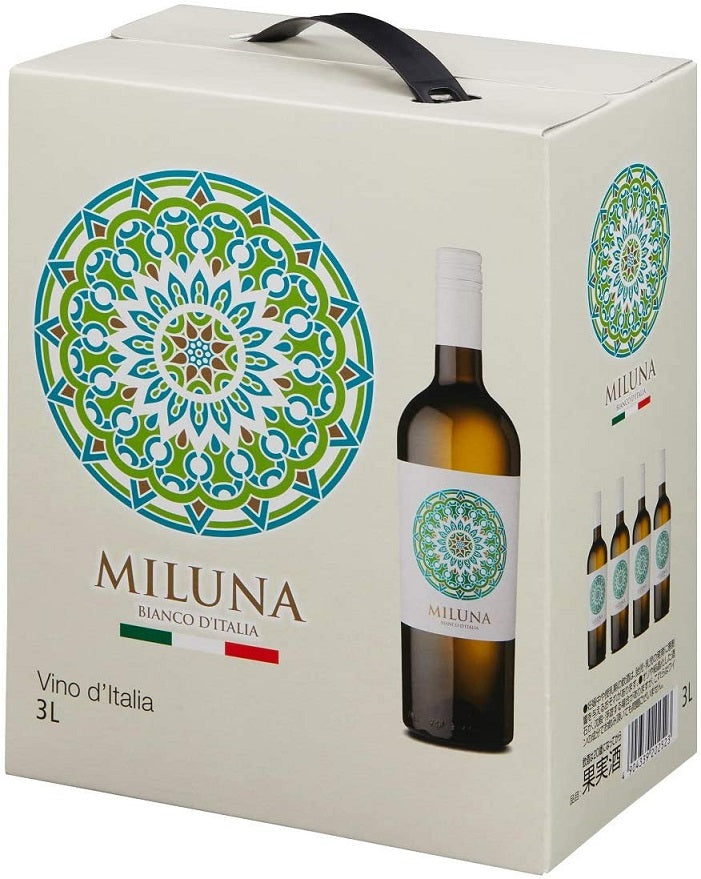 【送料無料】ミルーナ 白 バックインボックス 3000ml 3L×4本[ 白ワイン 辛口 イタリア ]【北海道・東北・四国・九州・沖縄県は必ず送料がかかります】