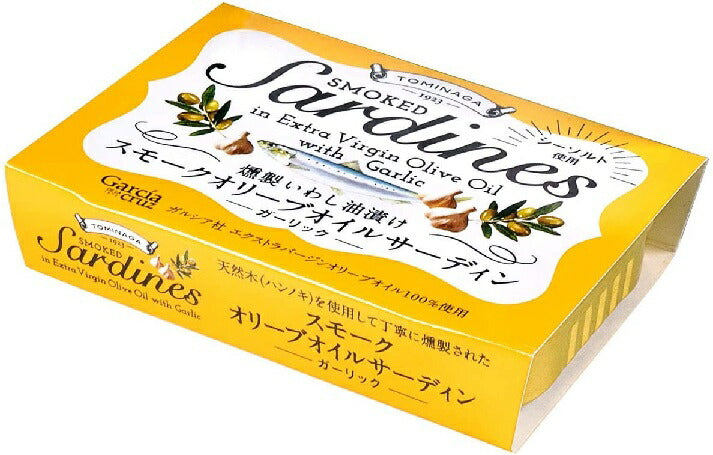 【送料無料】【ネコポス便】富永貿易 スモークオリーブオイルサーディンガーリック (燻製いわし油漬け ラトビア産 )　100g×6個  【メール便にてお届けします】