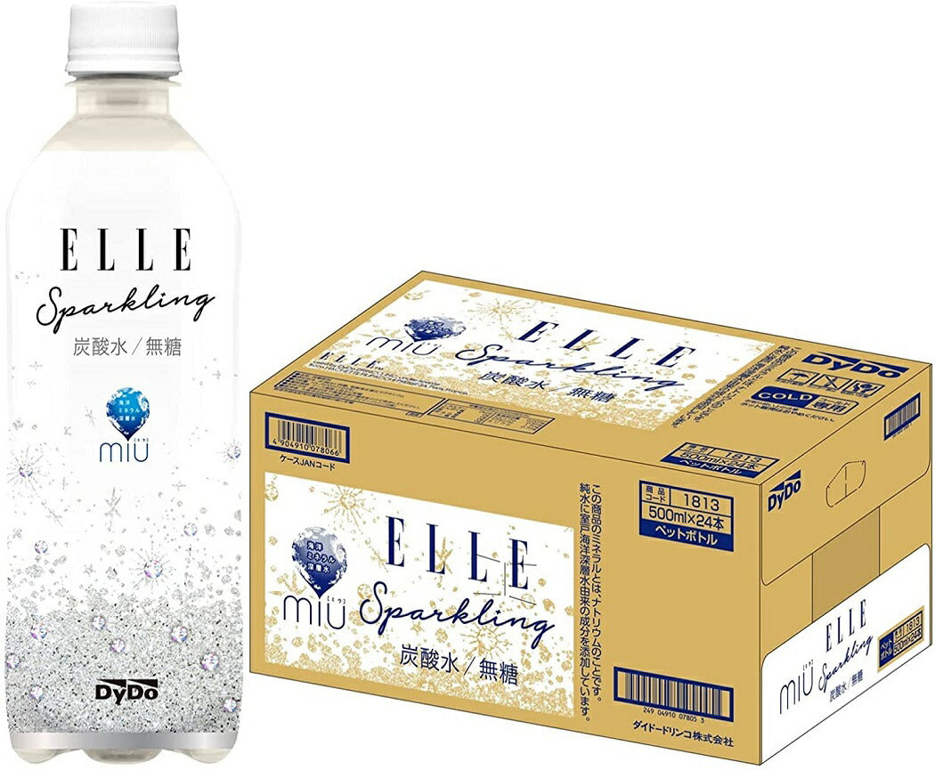 【送料無料】【炭酸水】ダイドードリンコ ELLE×ミウ スパークリング 500ml×24本