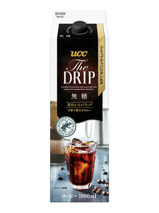 【訳あり】【キズ・へこみ有り】【送料無料】UCC 上島珈琲 THE DRIP ブラック無糖 1000ml 1L×12本コーヒー 紙パックコーヒー