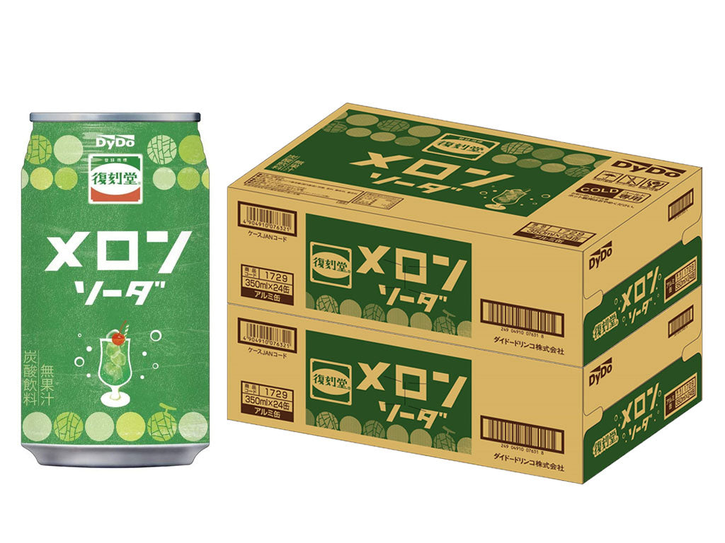 【送料無料】Dydo ダイドー 復刻堂 メロンソーダ 350ml×2ケース／48本