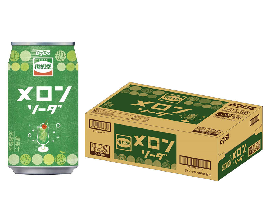 【送料無料】Dydo ダイドー 復刻堂 メロンソーダ 350ml×1ケース／24本