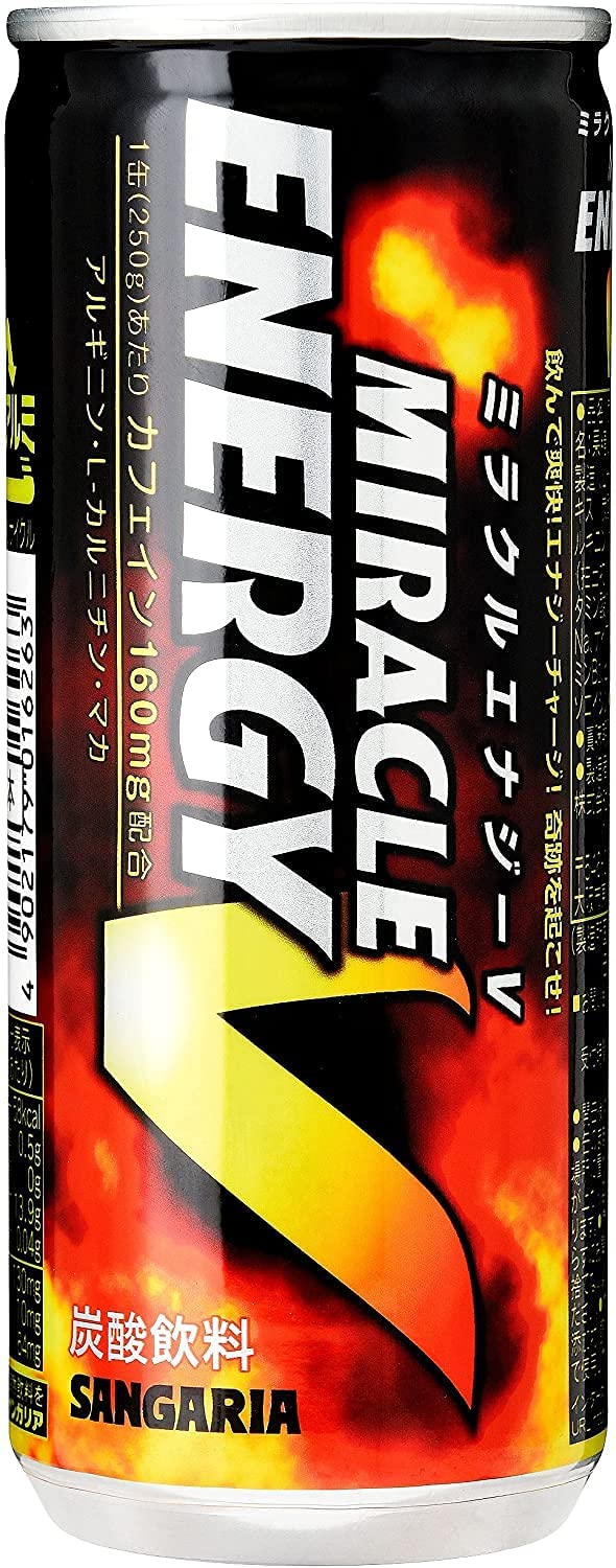 【送料無料】 サンガリア ミラクルエナジーＶ 缶 250ml×30本 1ケース エナジードリンク