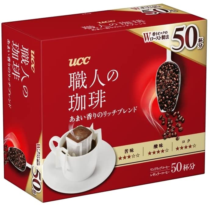 【送料無料】UCC 職人の珈琲 ドリップコーヒー あまい香りのリッチブレンド 7g×50P×6箱/1ケース