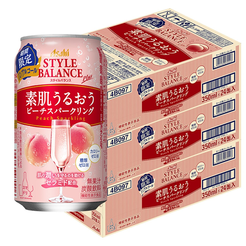 【送料無料】ノンアルコール アサヒ スタイルバランス 素肌うるおうピーチスパークリング 350ml×3ケース/72本