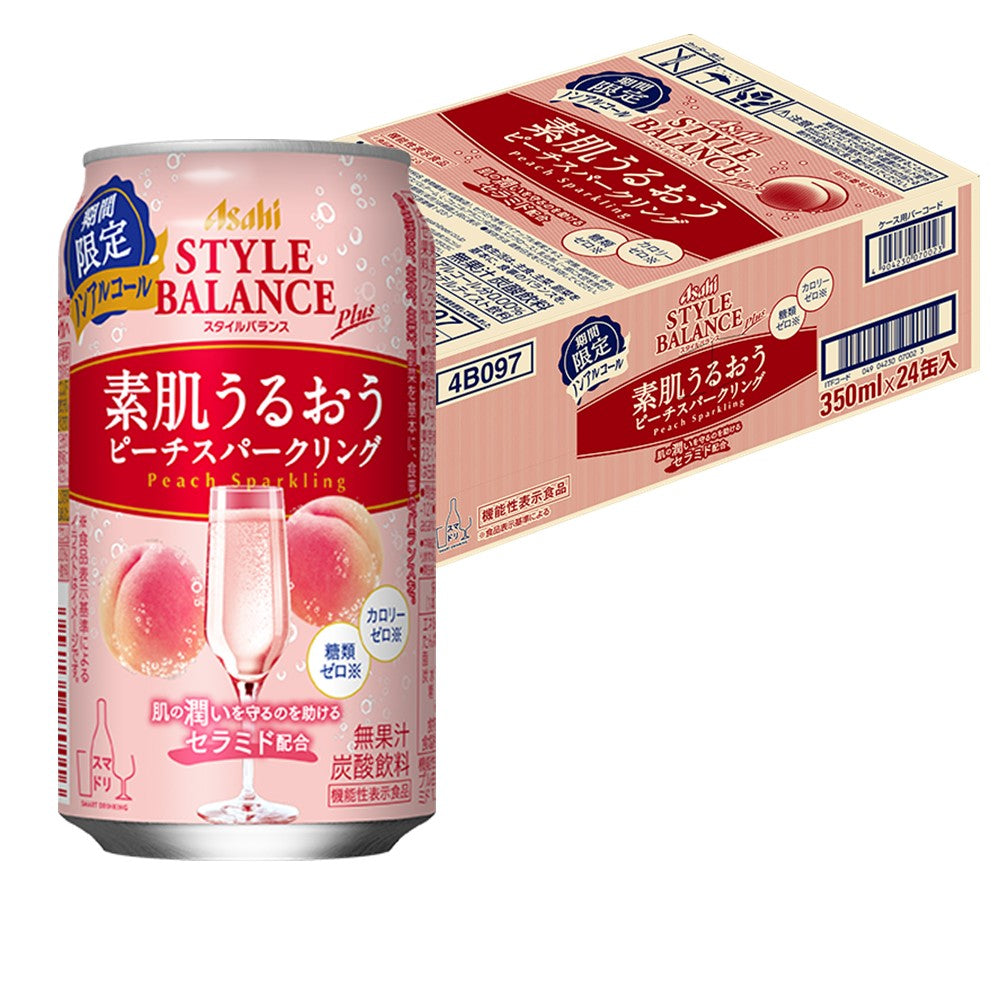 【送料無料】アサヒ スタイルバランス 素肌うるおうピーチスパークリング 350ml×1ケース/24本