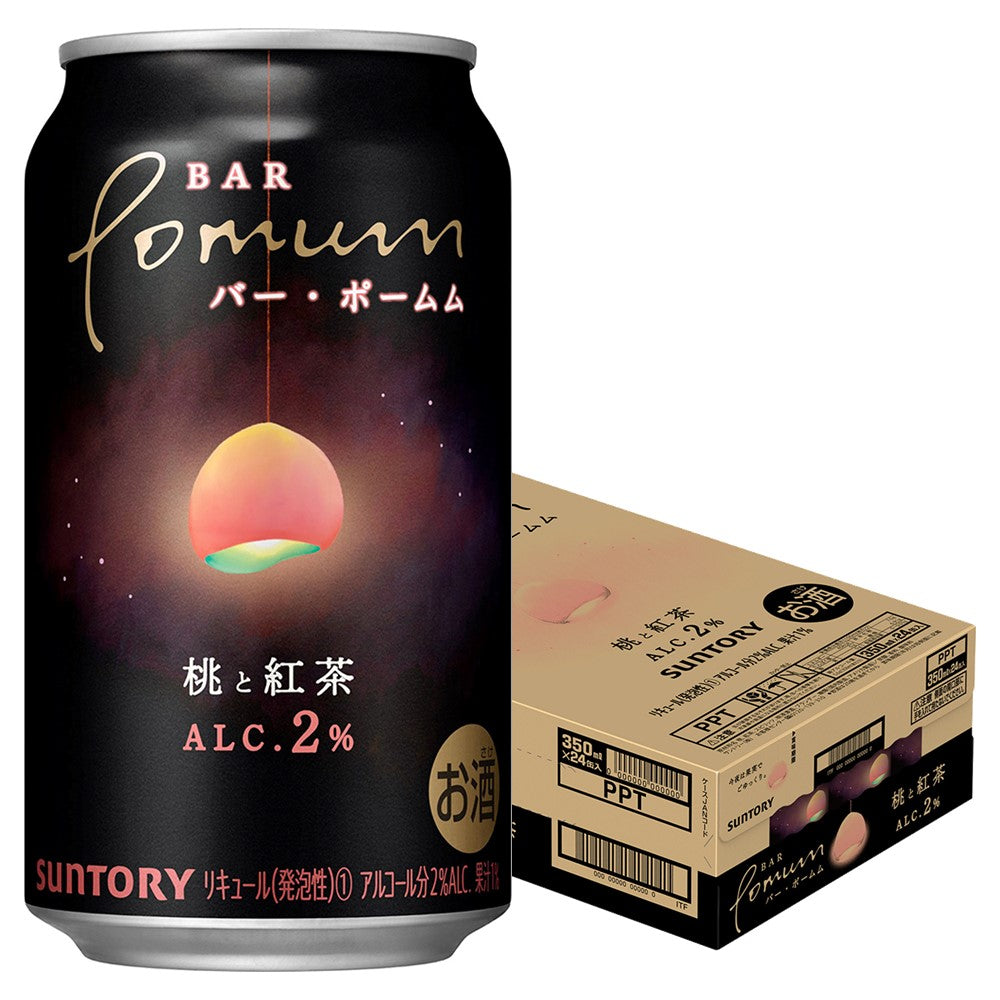 【送料無料】サントリー BAR Pomum バー・ポームム桃と紅茶 2％ 350ml×1ケース/24本【本州(一部地域を除く)は送料無料】