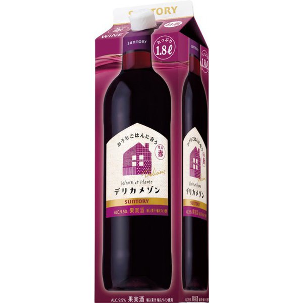 【送料無料】サントリー デリカメゾン 甘口 赤 パック 1800ml 1.8L×6本【北海道・東北・四国・九州・沖縄県は必ず送料がかかります】