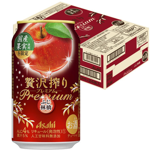 アサヒ 贅沢搾りプレミアム 冬限定 国産ふじりんご 350ml×1ケース/24本【ご注文は2ケースまで一個口配送可能】
