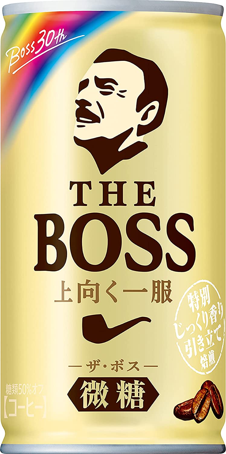 送料無料 サントリー BOSS ザ・ボス 微糖 上向く一服 185ml×30本(1ケース)【ご注文は3ケースまで同梱可能です】