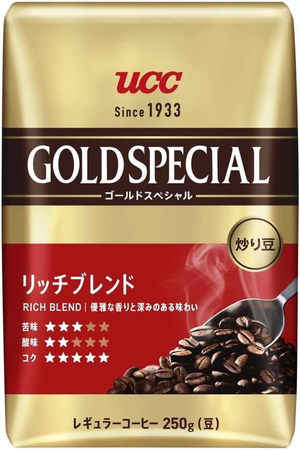 【送料無料】 UCC 炒り豆 ゴールドスペシャル リッチブレンド 250g×12個【レギュラーコーヒー 豆】
