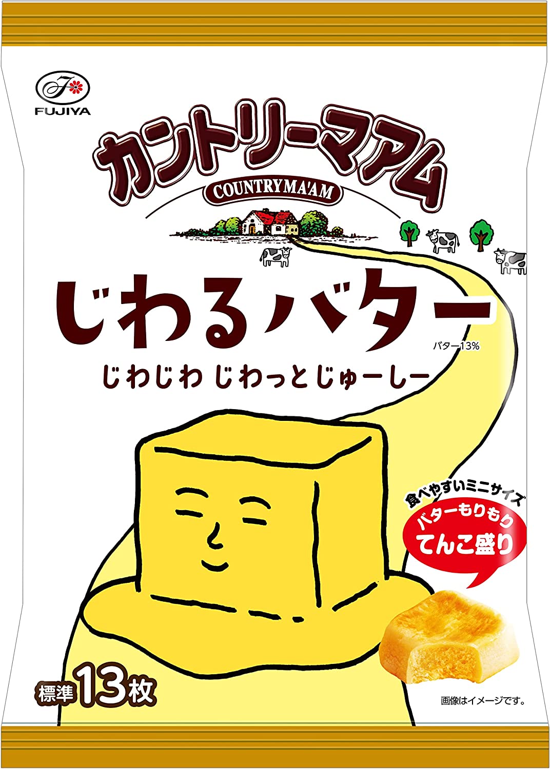 【予約】2023/03/28発売商品【送料無料】不二家 カントリーマアム じわるバター ミドルパック 117g×2ケース/36袋