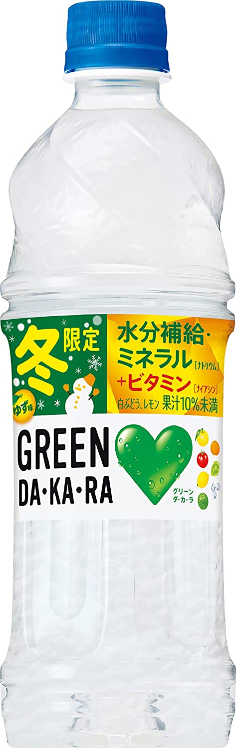 【送料無料】サントリー GREEN DA・KA・RA グリーンダカラ ゆず味 600ml×24本