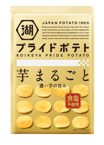 【送料無料】湖池屋 プライドポテト 芋まるごと 食塩不使用 55g×3ケース/36個