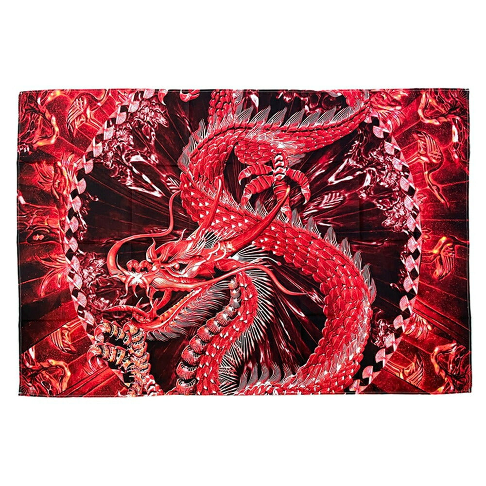 風水 タペストリー 紅龍 ドラゴン 150×100 竜 絵 ポスター 皇龍 玄関 絵 龍の飾り 壁 風水グッズ 赤竜 赤龍 ドラゴン 壁掛け 開運祈願 金運祈願 風水龍 アイテム 龍神 開運 金運 財産運 出世運 恋愛運 幸福 成功 プレゼント