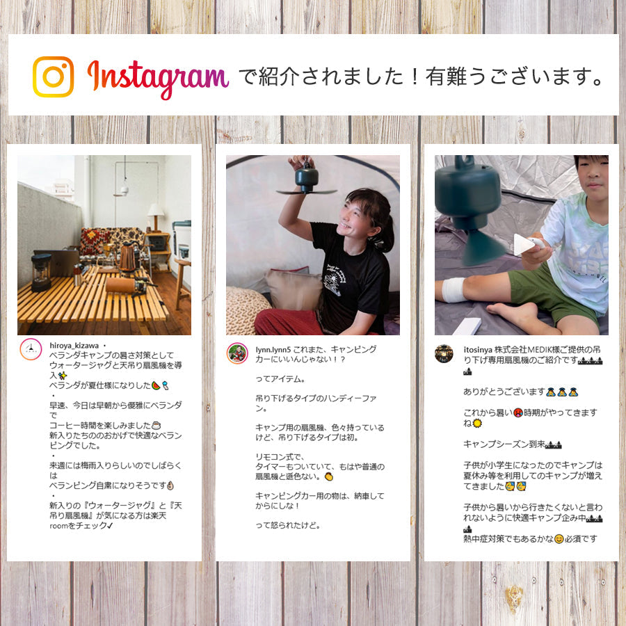 【3人シェア買いでお得】充電式吊下げ扇風機 ダークグリーン ケース付き