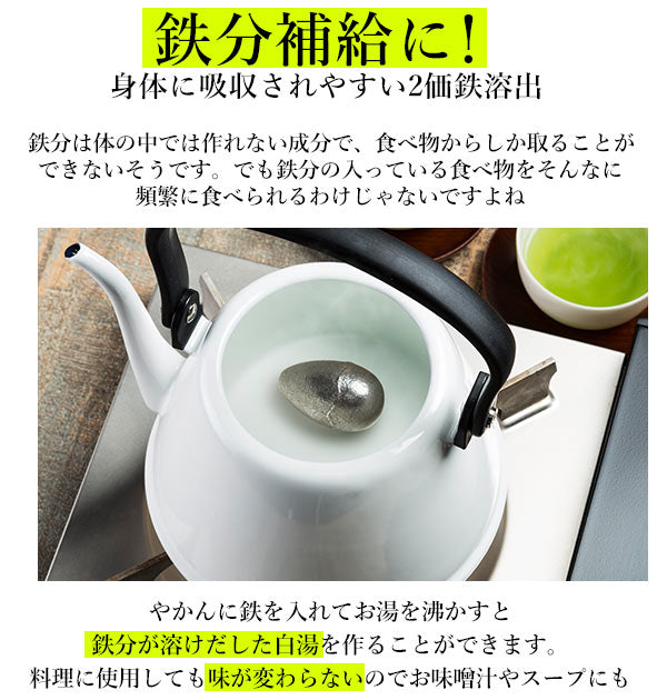 【南部鉄】 鉄玉子 通販 ザ・鉄玉子 南部鉄 鉄分補給 ザ鉄玉子 鉄卵 鉄たまご 南部鉄器 卵型 やかん 湯沸かし 鉄分不足 漬物 色出し 黒豆 ツヤ出し 貝 砂出し 色付け 色つけ ヘム鉄 日本製