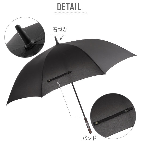 【ネイビー・5036】 傘 メンズ 大きいサイズ 通販 70cm 丈夫 長傘 ワンタッチ ジャンプ傘 雨傘 大きい 70 耐風傘 元に戻る グラスファイバー骨 折れにくい 耐風 軽い 軽量 二重骨耐風仕様 親骨70センチ