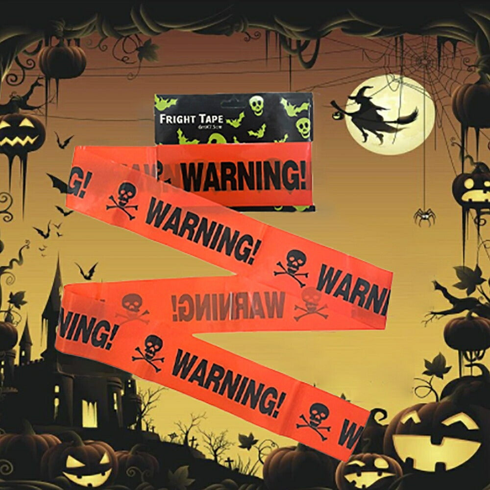 ハロウィン WARNING テープ 警告 立入禁止 オレンジ 立ち入り禁止 ステッカー 危険 防止 バリケード ドクロ スカル ホラー リアル 装飾 本格的 誕生日 飾り付け 室内 クリスマス 怖い 恐怖 渋い かわいい Xmas Christmas 豪華