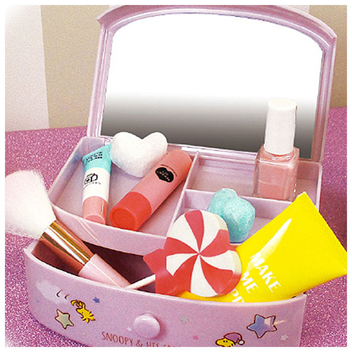 【HeartCosme・ジュエリーボックス】 ジュエリーボックス キッズ 通販 可愛い 鏡付き ジュエリーケース 小物入れ 女の子 小学生 園児 子供 ガールズ おしゃれ ギフト 女子 プレゼント スヌーピー  キャラクターグッズ