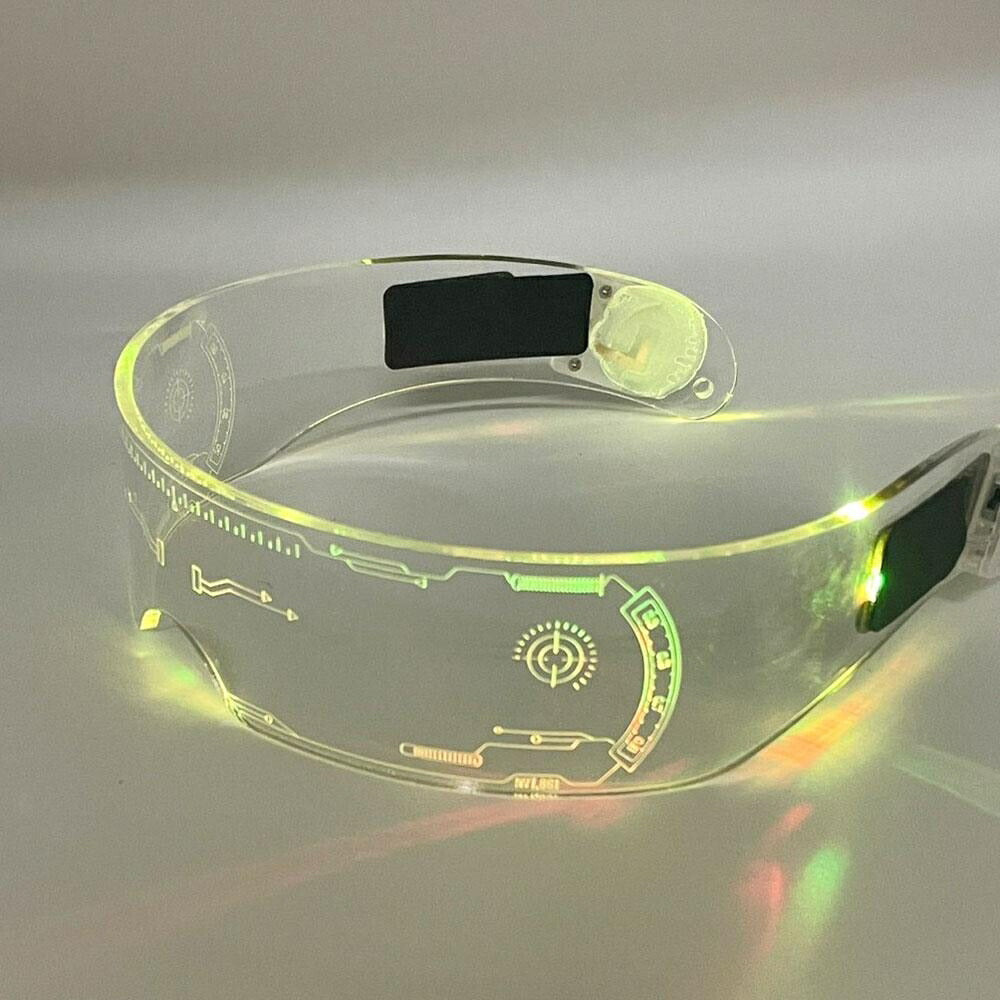 サングラス 近未来 LED 線型 クリア SF レディース メンズ スクエア ビッグ フレーム 大きめ かわいい おしゃれ ファッションアイテム トレンド メガネ UVカット 運転用 眼鏡 b系 ヒップホップ ストリート クラブ CLUB オラオラ
