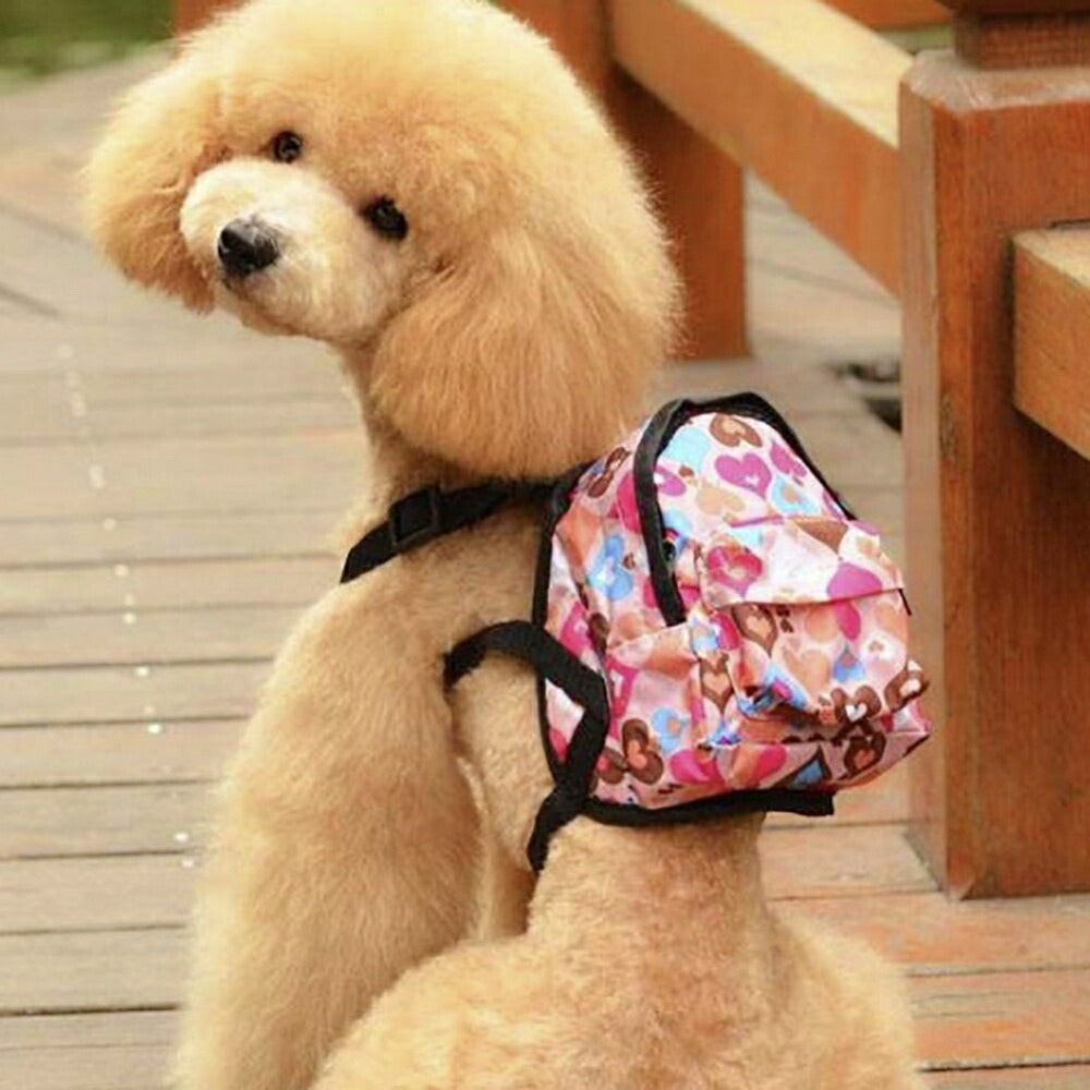 犬 ハーネス リュック 小型犬用 ハート ハーネスリュック ペット用 ミニサイズ わんちゃん用 ドッグフード 水 荷物 バックパック 小型犬 おさんぽ おでかけ お出掛け おしゃれ オシャレ かわいい ペットリュック ドッグバッグ