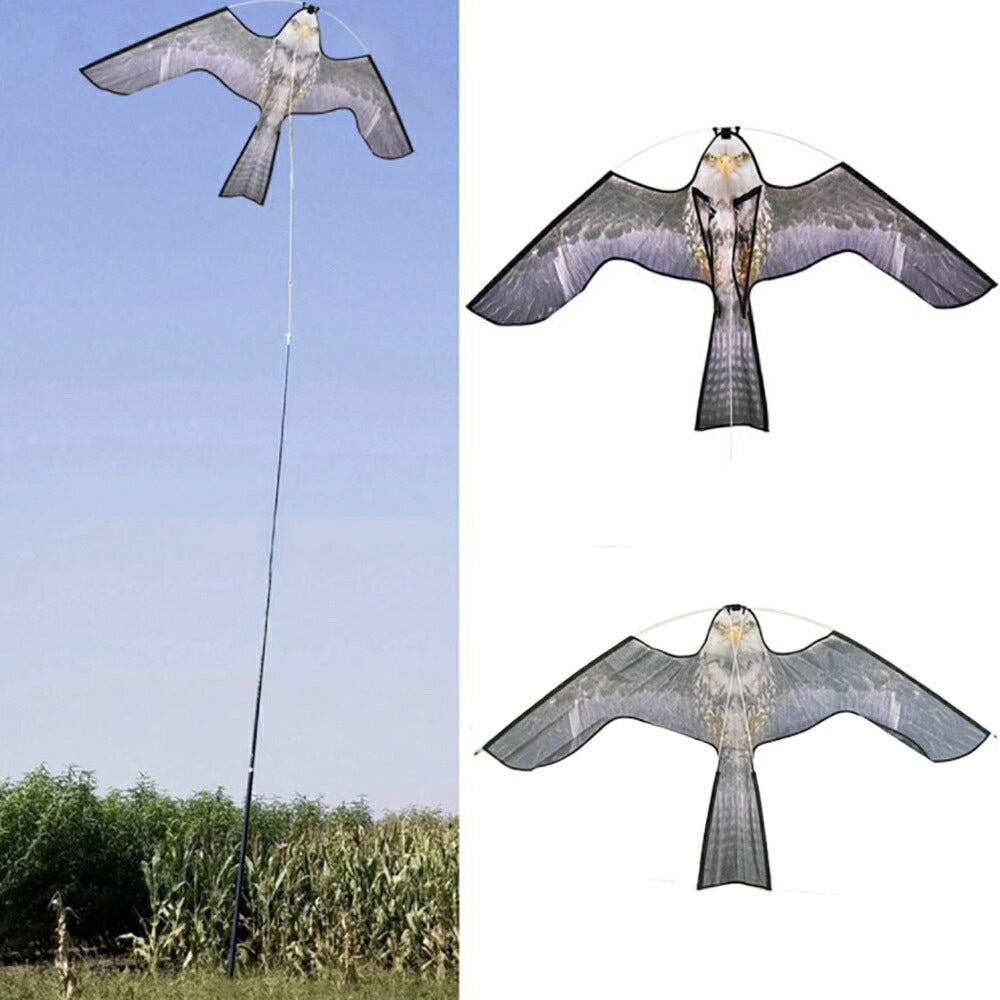 鳥よけ 鷹 タカ 鷲 棒セット 鳥おどし 鳥よけ凧 ワシ 猛禽類 吊り下げ ベランダ 玄関 ハト避け 予防 畑 バード  防鳥 カラス対策 からすよけ 家庭菜園 農業用品 資材 田畑 鳥害対策 ハト ツバメ スズメ 雀 果樹園 菜園 豚舎